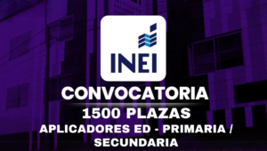 CONVOCATORIA INEI 2025: APLICADORES ED - PRIMARIA / SECUNDARIA