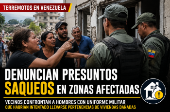 Denuncian presuntos saqueos en zonas afectadas por el terremoto en Venezuela: vecinos confrontan a hombres con uniforme militar