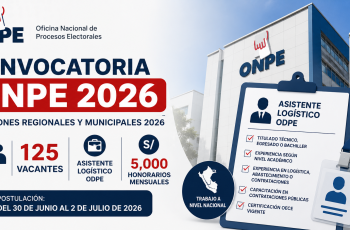 ONPE lanza convocatoria 2026 con 125 vacantes para Asistentes Logísticos: pagan S/ 5,000 mensuales